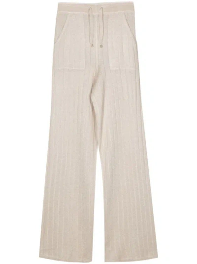 Lorena Antoniazzi Wide-ribbed Knitted Trousers In Neutrals