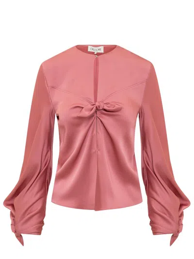 Del Core Blouse With Bow In Pink