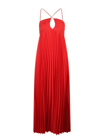 P.a.r.o.s.h Palmer Pleated Dress In Red
