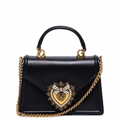 Dolce & Gabbana Leather Shoulder Bag In Black