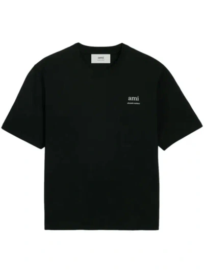 Ami Alexandre Mattiussi Logo-print Organic Cotton T-shirt In Black