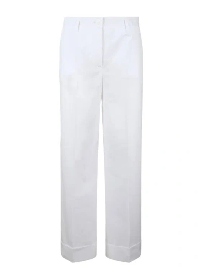 P.a.r.o.s.h Canyox Popeline Cotton Pant In White