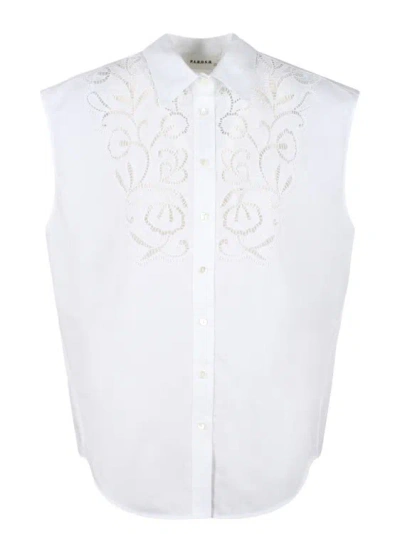 P.a.r.o.s.h Canyox Lace Embroidery Shirt In White