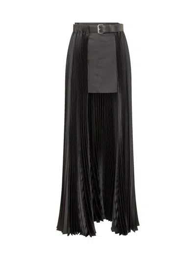Peter Do Belted Pleated Skirt In Black