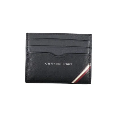 Tommy Hilfiger Blue Leather Wallet In Metallic