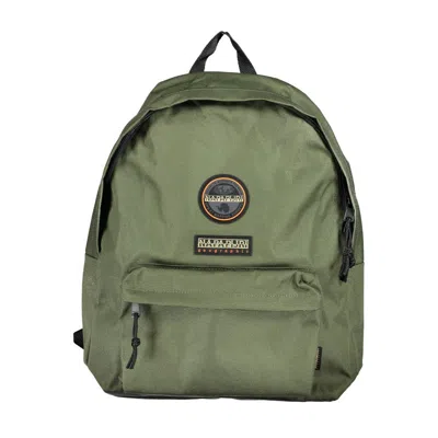 Napapijri Green Cotton Backpack In Metallic