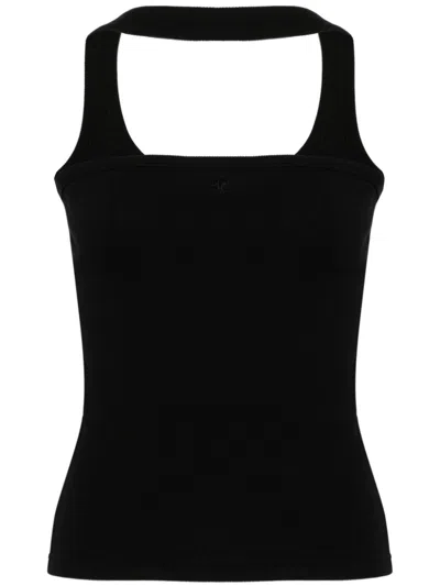 Courrèges Hyperbole 90's Rib Top Woman Black In Cotton