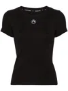 Marine Serre Logo Organic Cotton T-shirt In Black