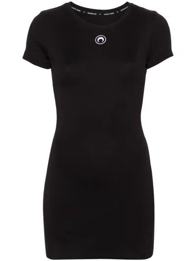 Marine Serre T-shirt Dress In Black