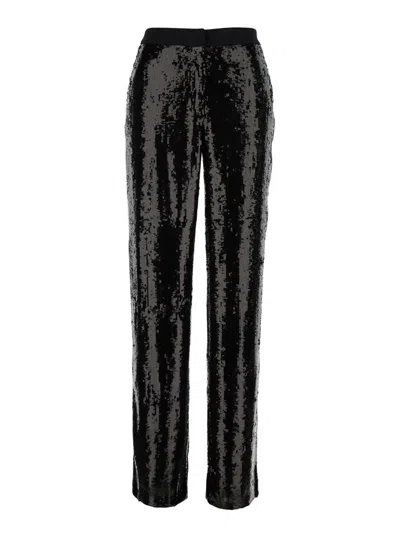 Pt Torino Ambra Special Paillettes Trousers In Black