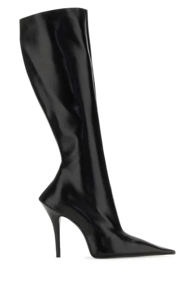 Balenciaga 110mm Witch Leather Boots In Black