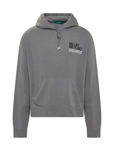 Dsquared2 Knit Hoodie In Grey
