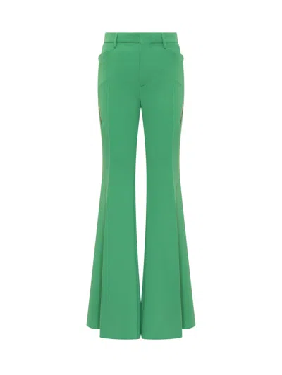 Dsquared2 镂空网纱细节喇叭裤 In Green