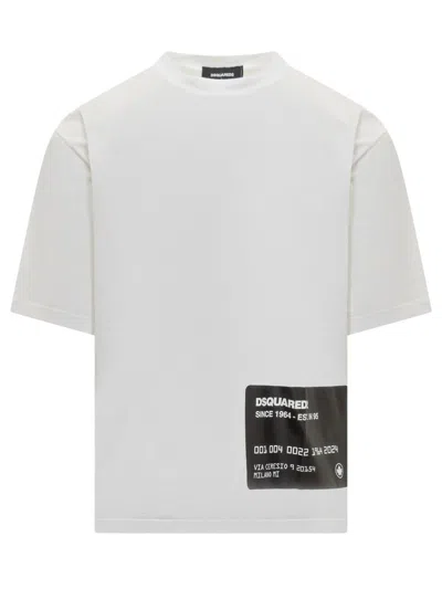 Dsquared2 T-shirt With Printed Logo Pattern In White
