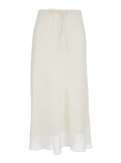 Dunst Layered Satin Skirt In White