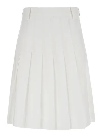 Dunst Midi Pleats Skirt In White