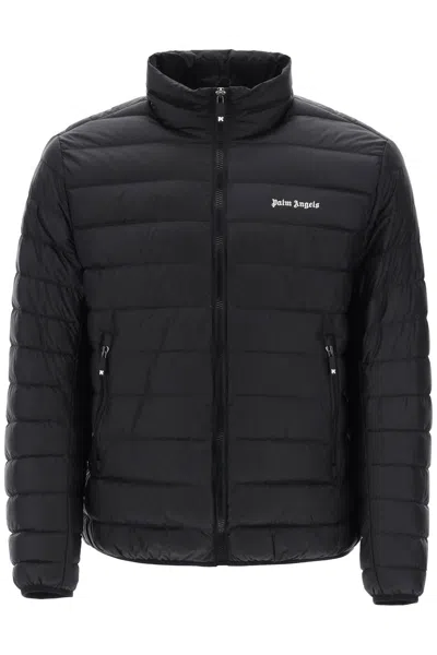 Palm Angels Lightweight Down Jacket With Embroidered Logo In Black