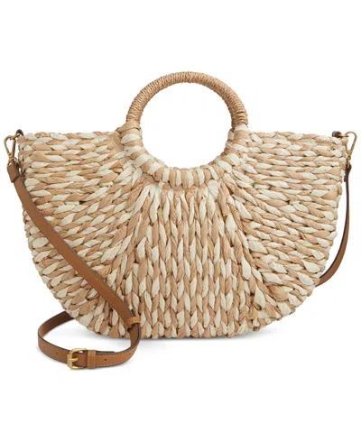 Style & Co Straw Tote Crossbody, Created For Macy's In Two Tone