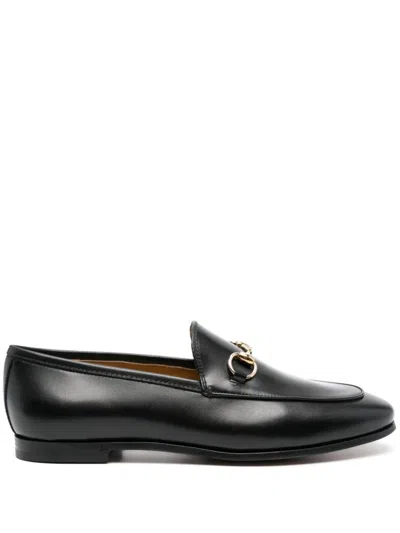 Gucci Leather Jordaan Loafers In Black