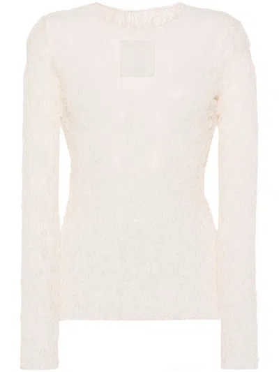 Uma Wang Lace Sheer Top In White