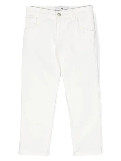 Etro Kids' Pegaso Raised-detailed Trousers In White