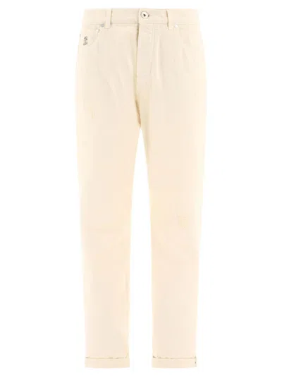 Brunello Cucinelli Straight-leg Jeans In White