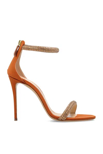 Casadei Scarlet Stratosphere 100mm Leather Sandals In Gold