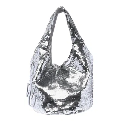 Jw Anderson Mini Sequins Shopping Bag In Silver