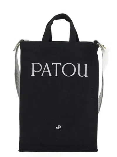 Patou Vertical Tote Bag In Black