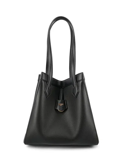 Fendi Origami Medium Shoulder Bag In Black
