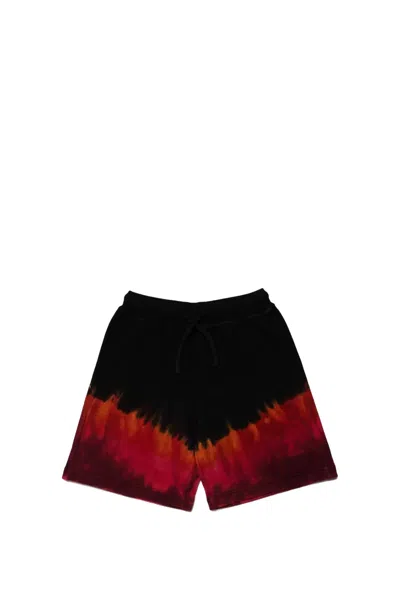 Dsquared2 Kids' Tie-dye Cotton Shorts In Back
