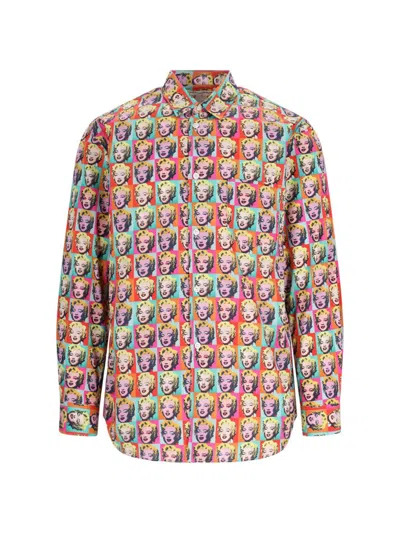 Comme Des Garçons Shirt Motif Printed Poplin Shirt In Multicolor
