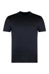 Emporio Armani Blend Cotton Crewneck T-shirt In Navy