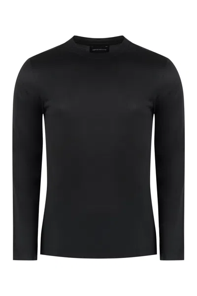 Emporio Armani Long Sleeve T-shirt In Black