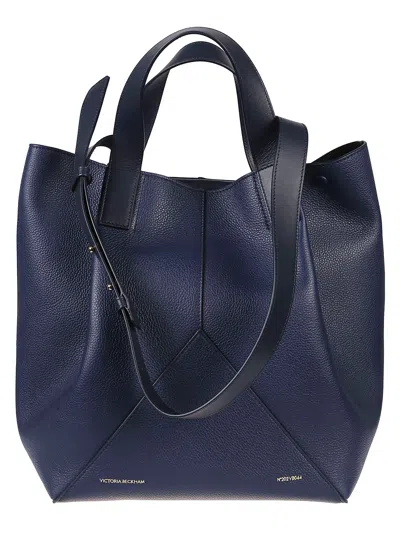 Victoria Beckham The Medium Tote Leather Bag In Midnight Blue