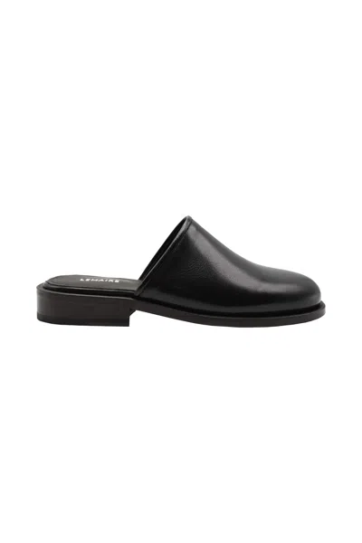 Lemaire Black Square Mules In Bk999 Black