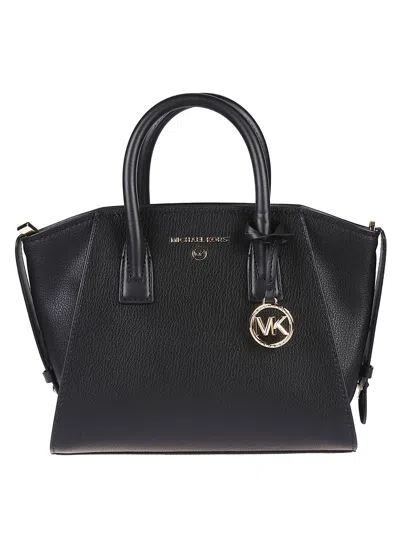 Michael Kors Avril Leather Shoulder Bag In Negro