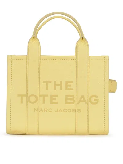 Marc Jacobs Logo Embossed Small Tote Bag In Custard