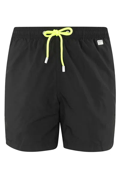 Mc2 Saint Barth Pantone Logo-patch Swim Shorts In 黑色