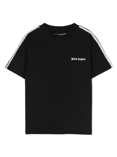 Palm Angels Kids' Logo Track Regular T-shirt Black White