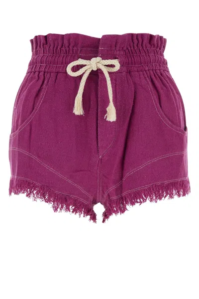 Marant Etoile Talapiz Drawstring Silk Shorts In Pink