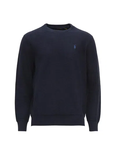 Polo Ralph Lauren Logo Embroidered Crewneck Sweater In Navy Heather