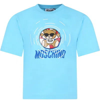 Moschino Kids' Teddy Bear 棉t恤 In Blu