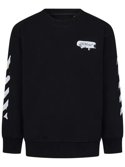 Off-white Kids' Arrows-print Cotton Sweatshirt In Black