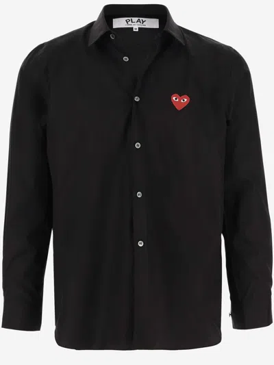 Comme Des Garçons Cotton Logo Shirt In Black