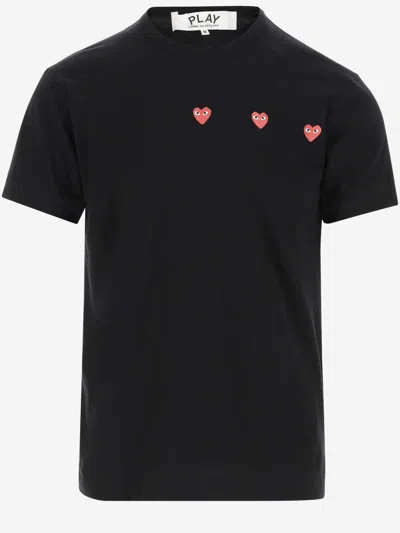 Comme Des Garçons Cotton T-shirt With Logo In Black