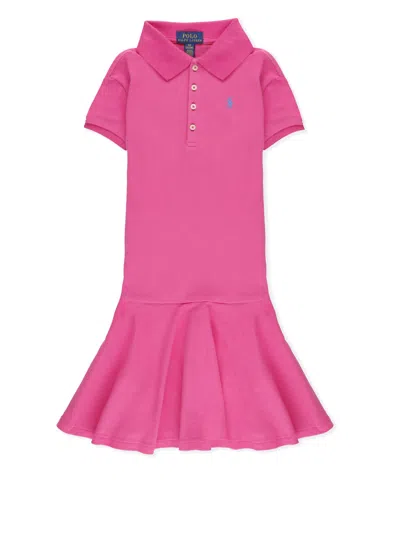 Ralph Lauren Kids' Polo Pony Cotton Dress In Pink