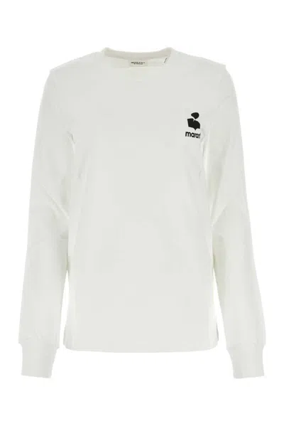 Marant Etoile Long-sleeved Crewneck T-shirt In White