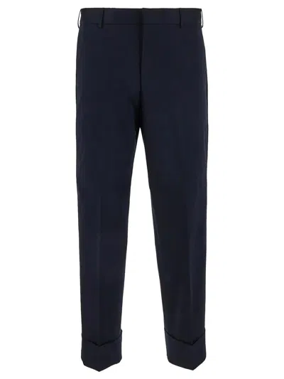 Pt01 Cotton Trousers In Blu