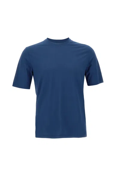 Filippo De Laurentiis Crêpe Cotton T-shirt In Blue